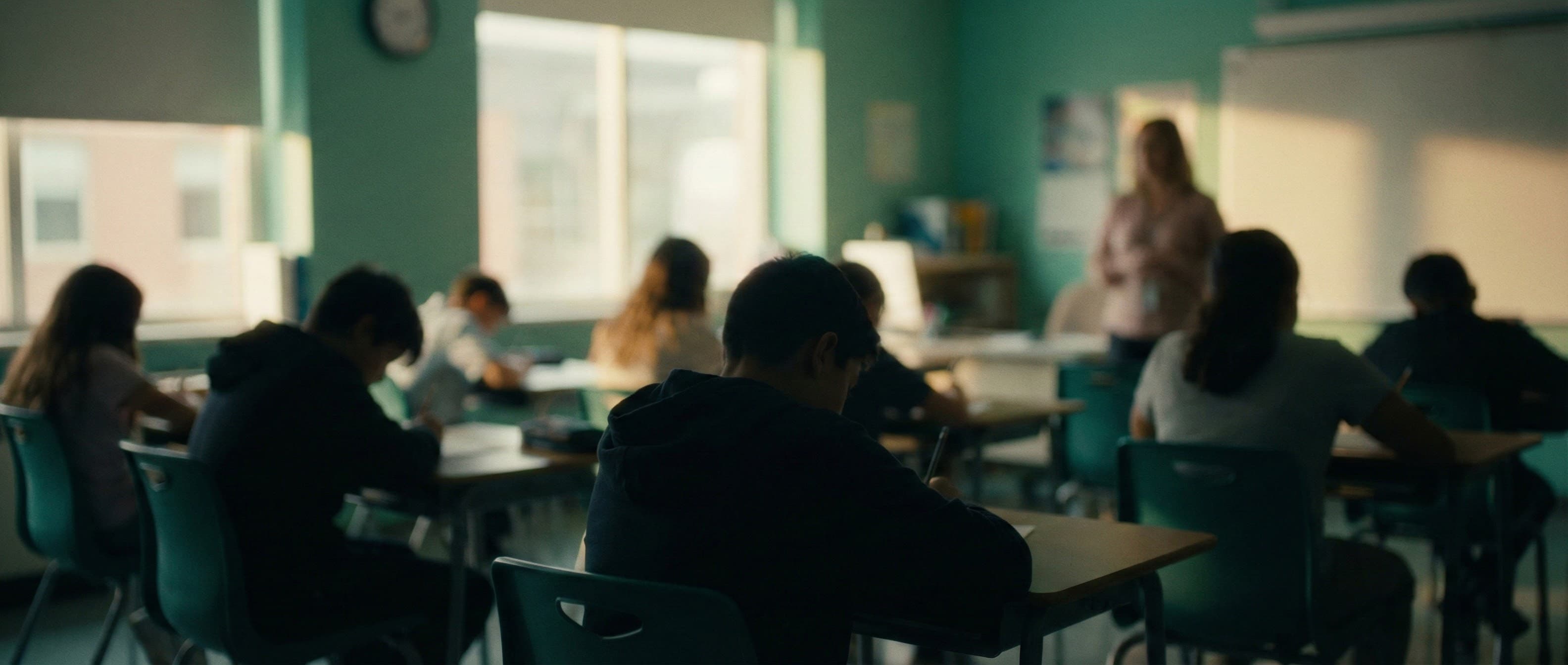 Middle school classroom with engaged students